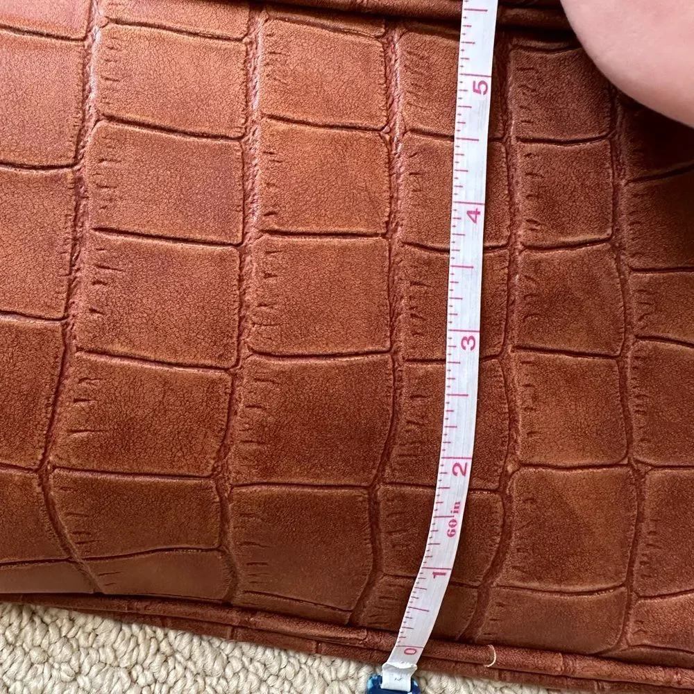 NEW Neiman Marcus Brand Brown/Rust Suede Hobo Shoulder Bag with Zip Closure